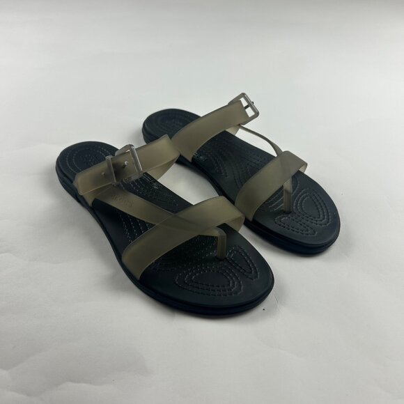 Crocs Women's Tulum Toe Post Sheer Strap Sandal W7 - Picture 1 of 6